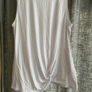 White Sleeveless Twist Front Top